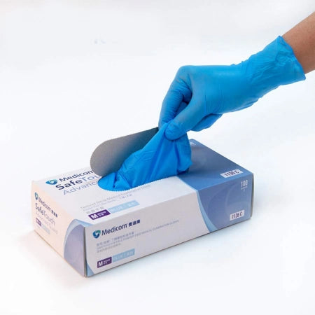 Medicom SafeTouch Blue Nitrile Gloves Medium