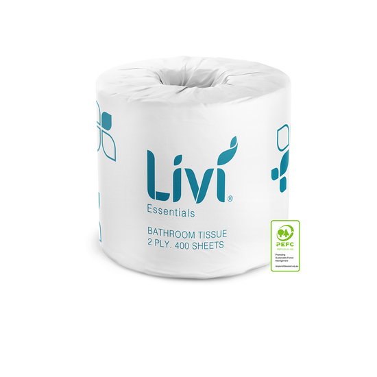 Livi Essentials Toilet Tissue 2 Ply 400 Sheet Carton (48 Rolls)