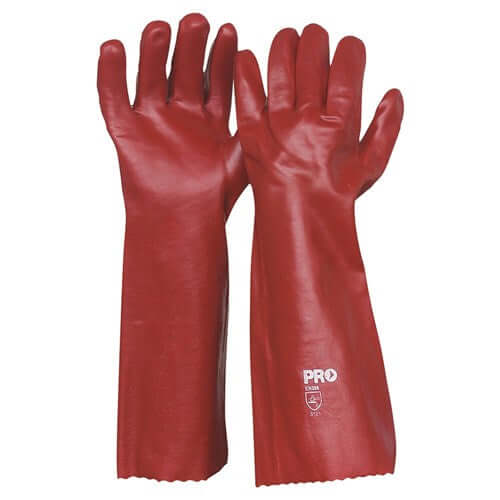 45CM RED PVC GLOVES LARGE Gloves Northern Chemicals  (7351052140715)