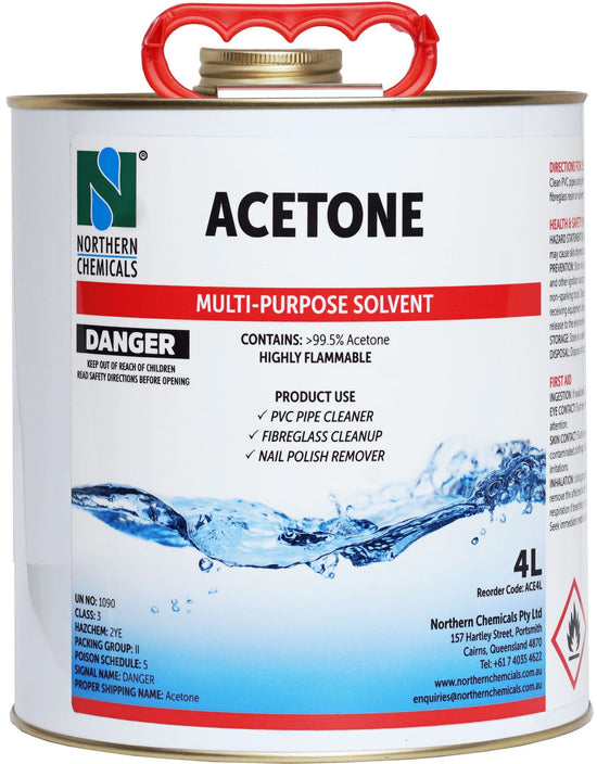 Acetone Solvent Northern Chemicals 4L  (6625278754987)