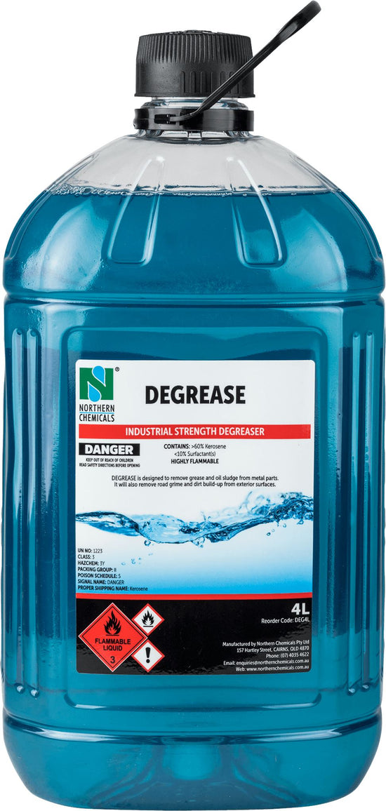 Degrease - Industrial Strength Degreaser Degreaser Northern Chemicals 4L  (6685976690859)