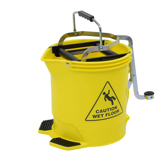 Edco 15 Litre Metal Wringer Bucket Bucket Northern Chemicals Yellow  (6707195347115)