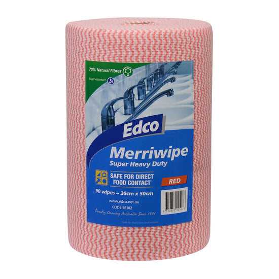 Edco Merriwipe Super Heavy Duty Wipes Rolls Cloths and Wipes Northern Chemicals Red  (6708512129195)