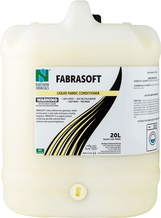 Fabrasoft - Liquid Fabric Conditioner Fabric Softener Northern Chemicals 20L  (6684349890731)