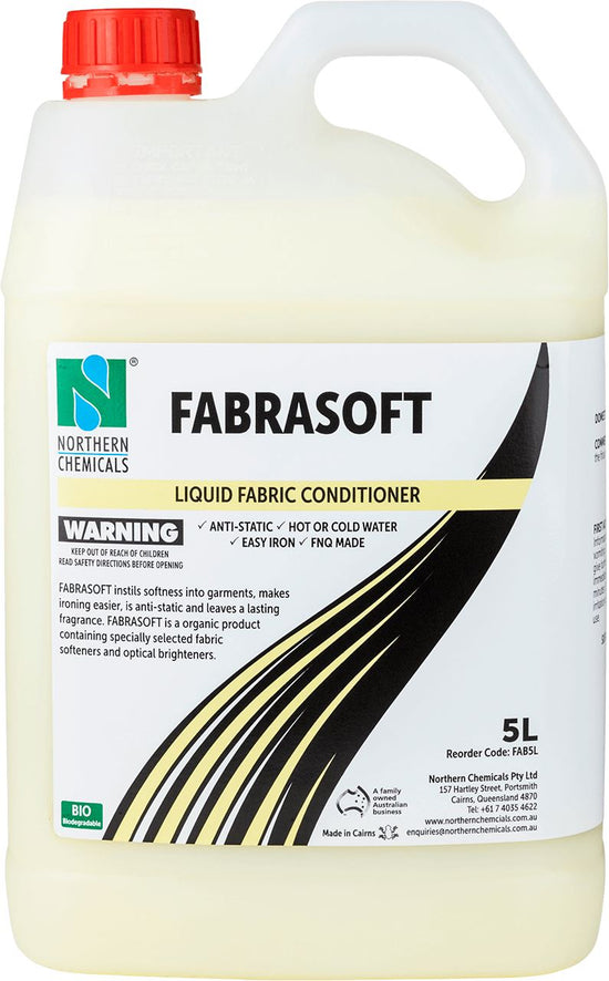 Fabrasoft - Liquid Fabric Conditioner Fabric Softener Northern Chemicals 5L  (6684349890731)