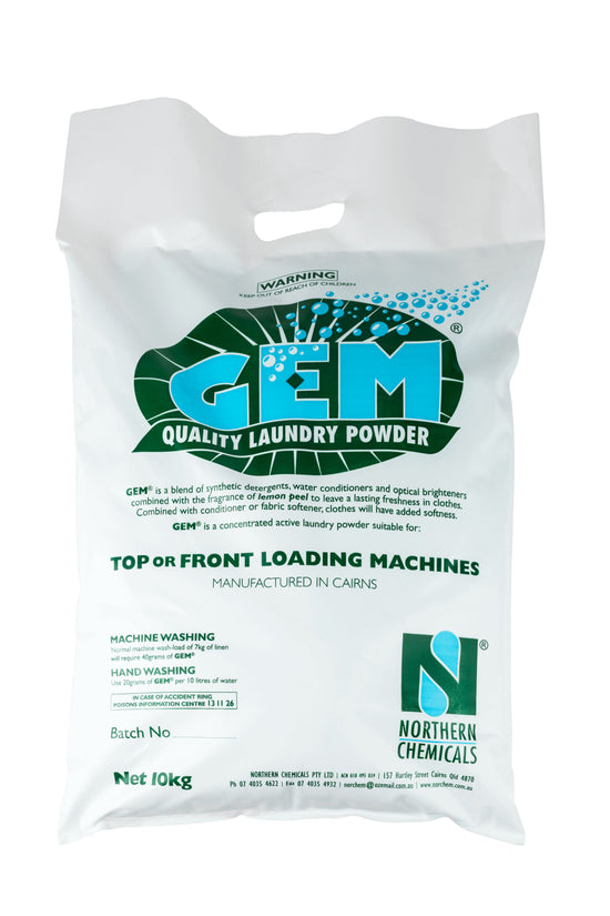 Gem Laundry Powder - 10KG Bag Laundry Powder Northern Chemicals  (6963007881387)