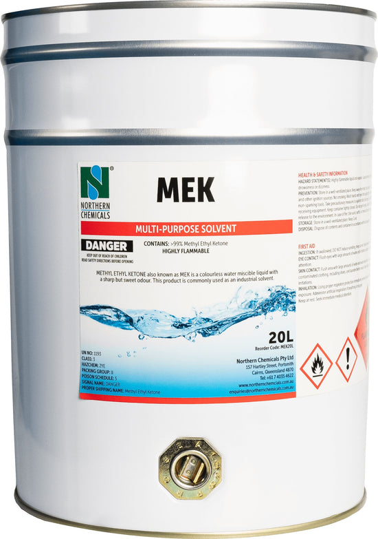MEK (Methyl Ethyl Ketone) Solvent Northern Chemicals 20L  (6757916311723)