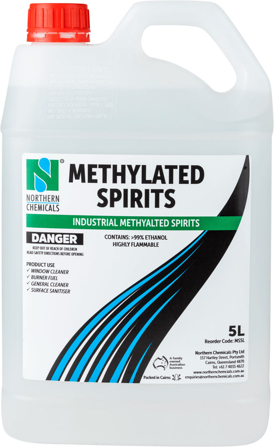 Methylated Spirits Solvent Northern Chemicals 5L  (6711840080043)
