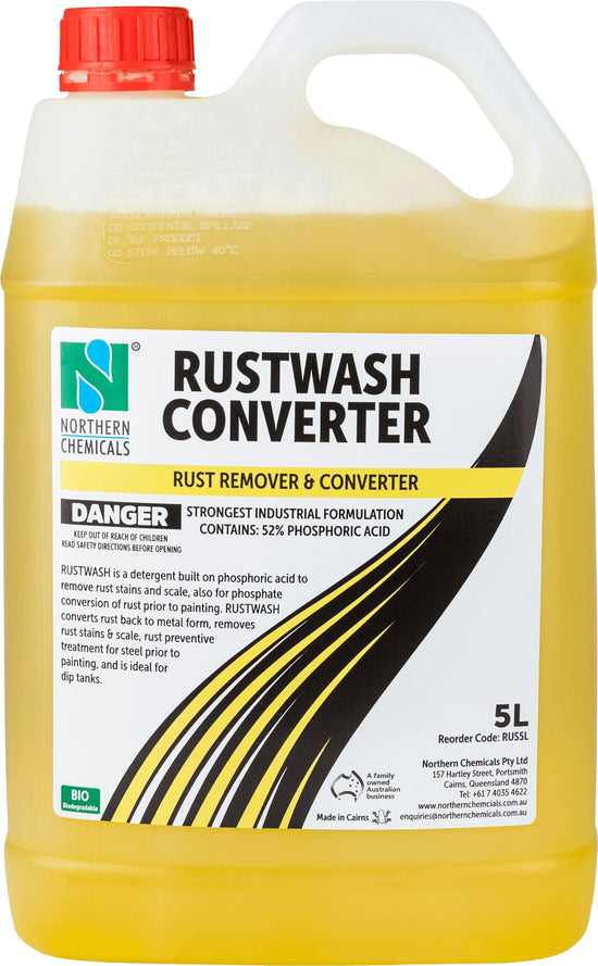 Rustwash Converter - Rust Remover Rust Remover Northern Chemicals 5L  (6688017449131)