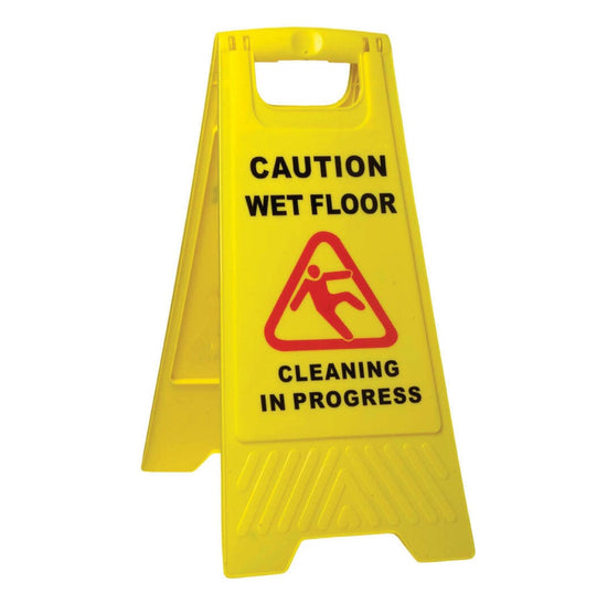 Sabco Caution Wet Floor / Cleaning in Progress Sign Signage Sabco Yellow 