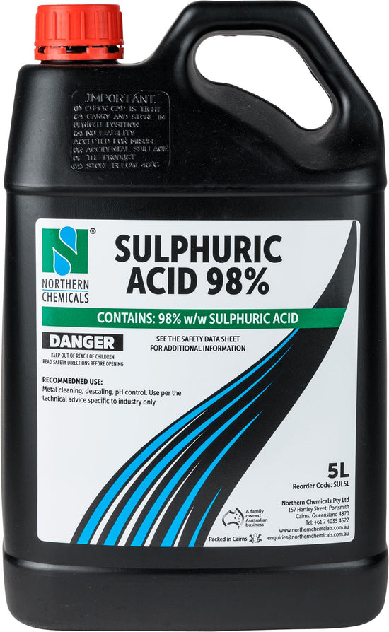 Sulphuric Acid 98% Acid Northern Chemicals 5L  (6688022692011)