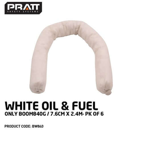 White Oil/Fuel Boom 840g / 7.6cm X 2.4m Spill Kits Northern Chemicals  (7342599078059)