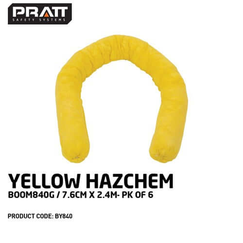 Yellow Hazchem Boom 840g / 7.6cm X 2.4m Spill Kits Northern Chemicals  (7342605369515)